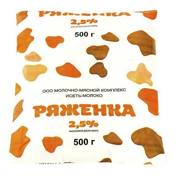 

Ряженка Исеть-Молоко 2,5% 500 г