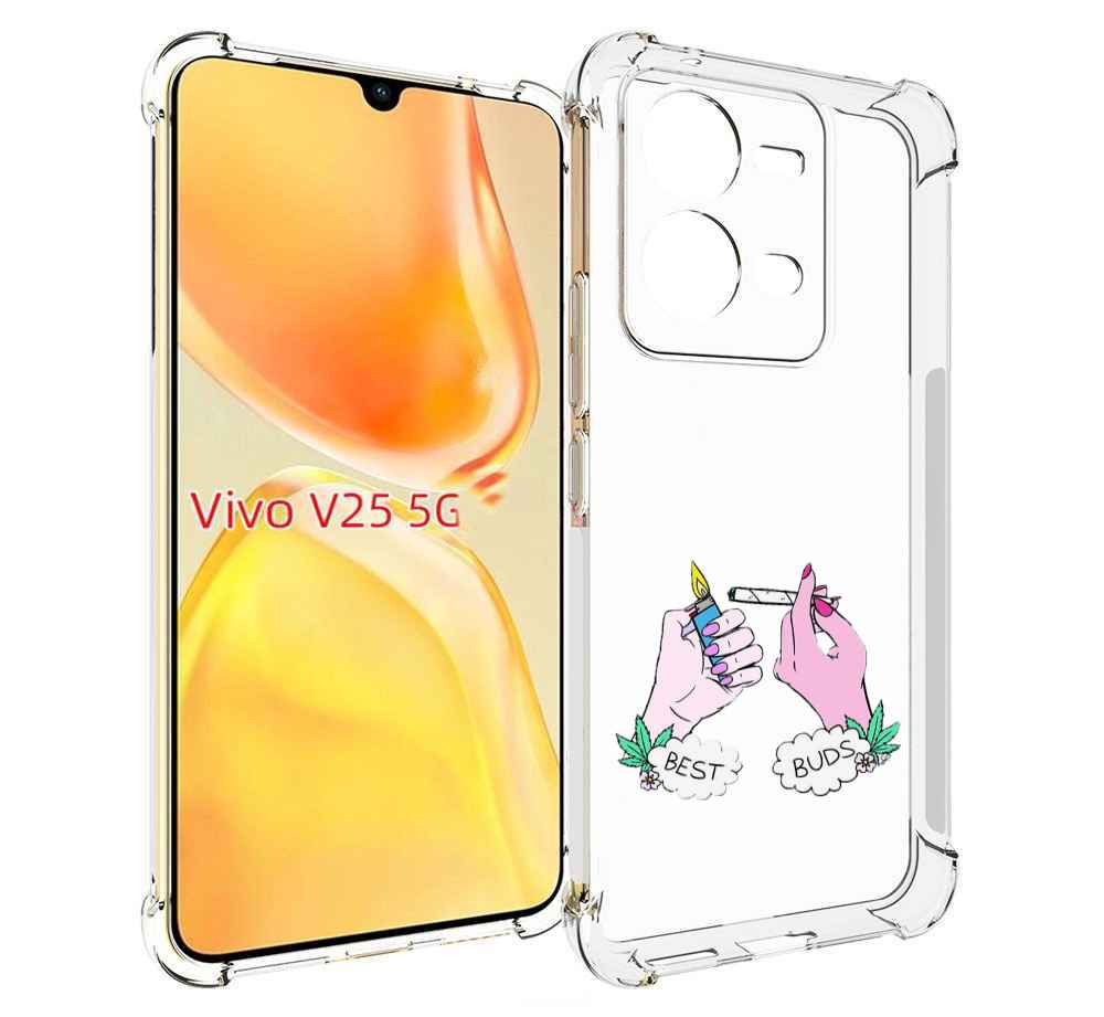 

Чехол MyPads плохие руки женский для Vivo V25 5G / V25e, Прозрачный, Tocco