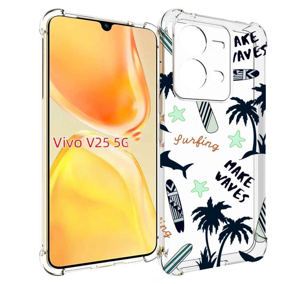 

Чехол MyPads пляжная-тематика для Vivo V25 5G / V25e, Прозрачный, Tocco