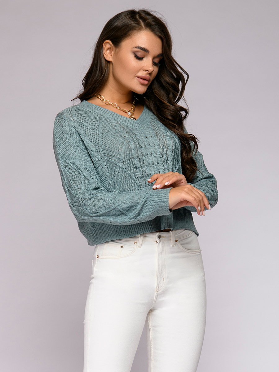 

Джемпер женский 1001dress 0122003-30084LB голубой 44, 0122003-30084