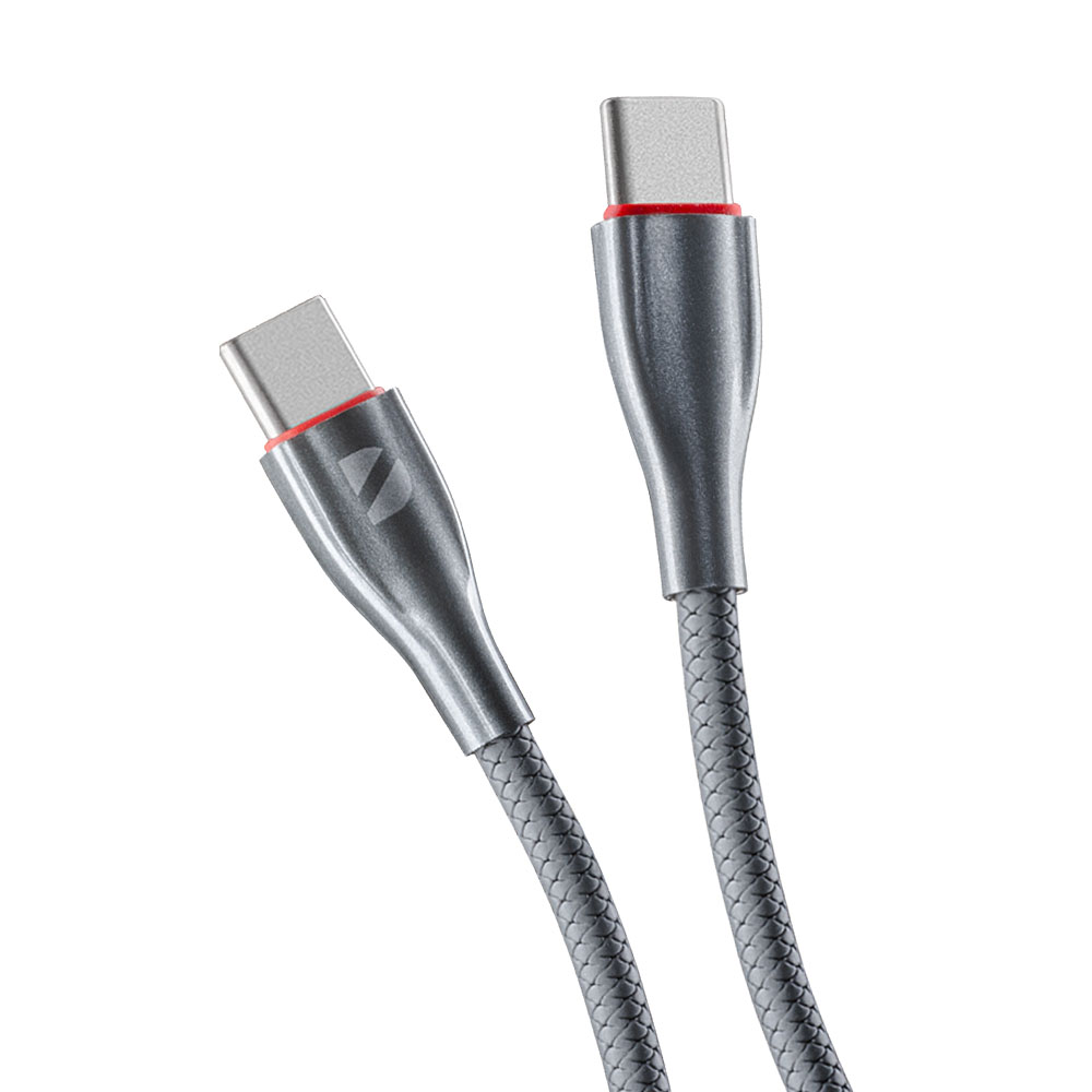 

Дата-кабель Ceramic USB-C - USB-C, 1м, серый, Deppa, крафт, 72398-OZ