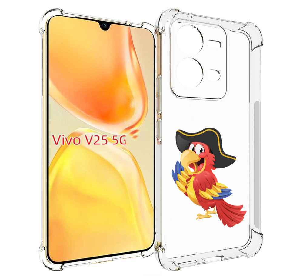 

Чехол MyPads попугай-пират для Vivo V25 5G / V25e, Прозрачный, Tocco
