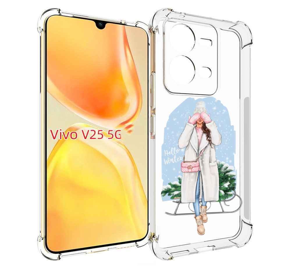 

Чехол MyPads привет-зима женский для Vivo V25 5G / V25e, Прозрачный, Tocco
