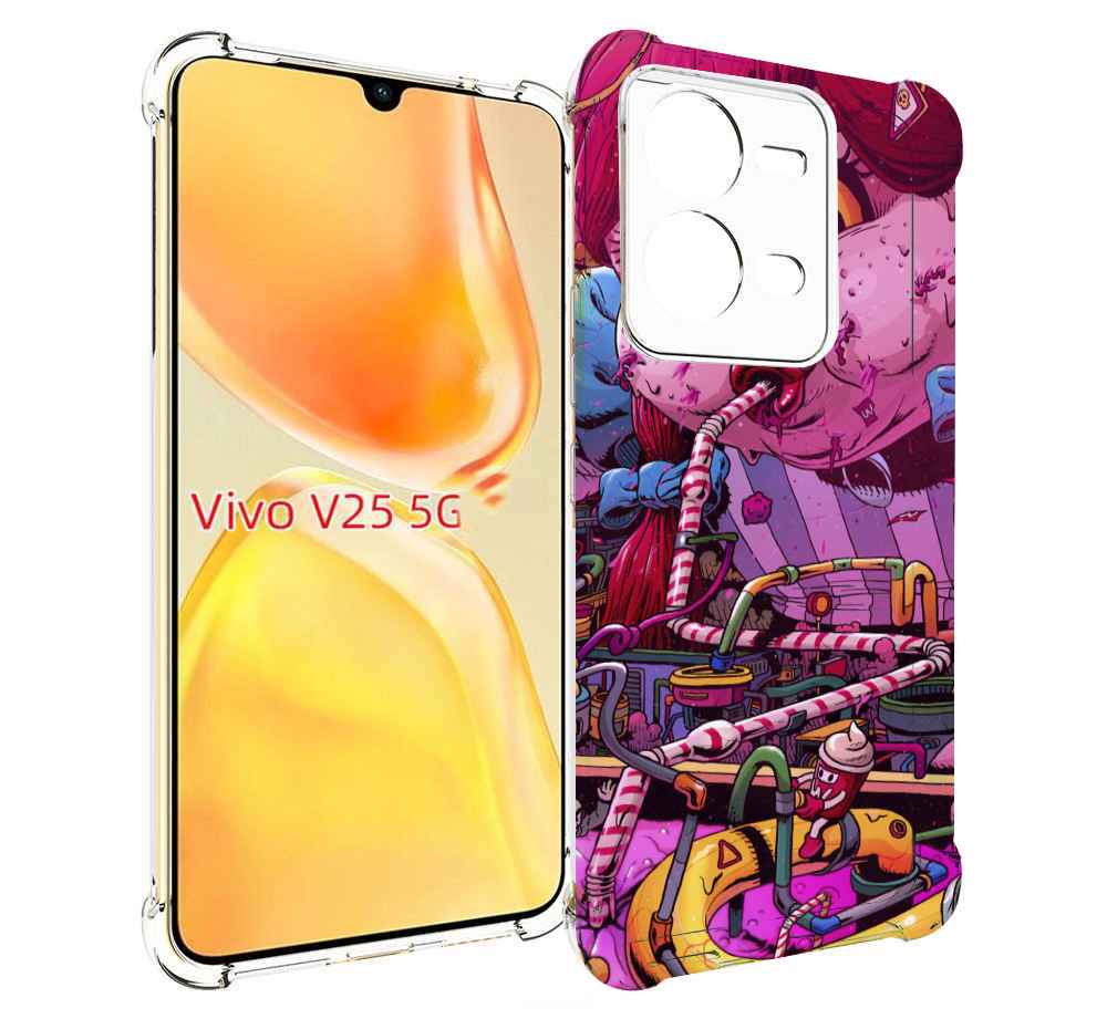 

Чехол MyPads прикольная сладкая картинка для Vivo V25 5G / V25e, Прозрачный, Tocco