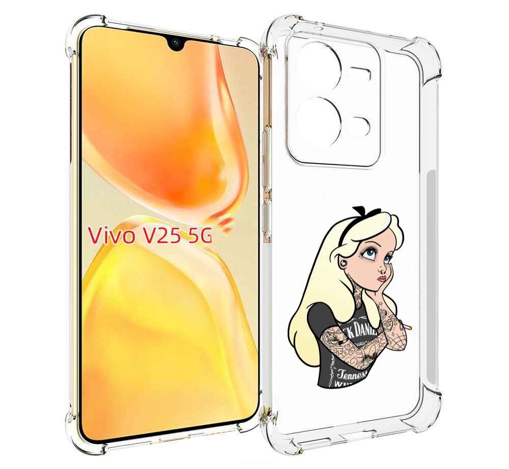 

Чехол MyPads принцесса-в-татуировках женский для Vivo V25 5G / V25e, Прозрачный, Tocco
