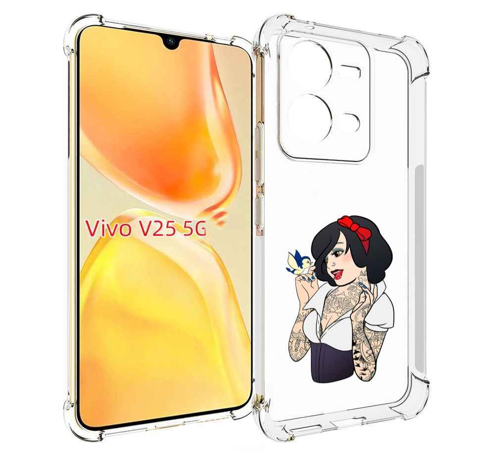 

Чехол MyPads принцесса-тату женский для Vivo V25 5G / V25e, Прозрачный, Tocco