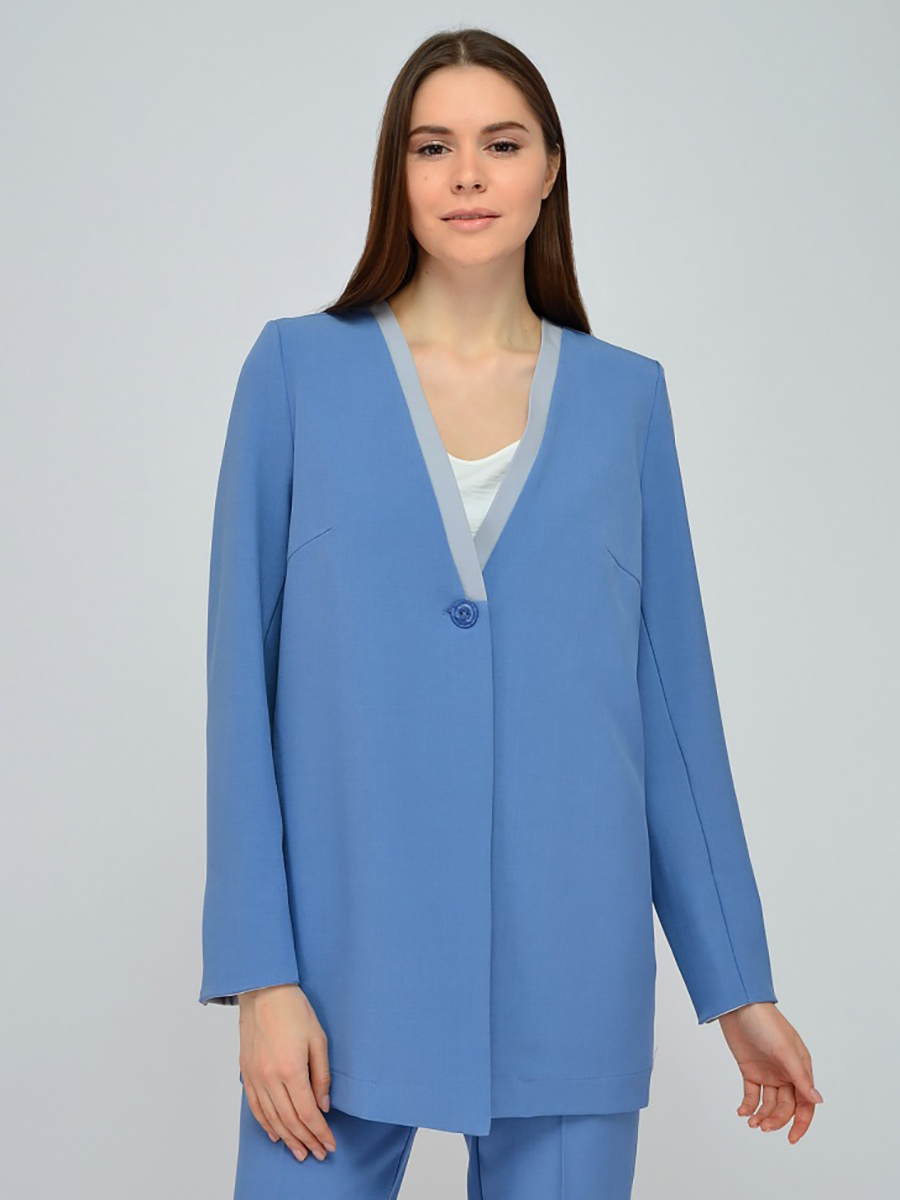 

Жакет женский 1001dress VI00253GY голубой 54, VI00253
