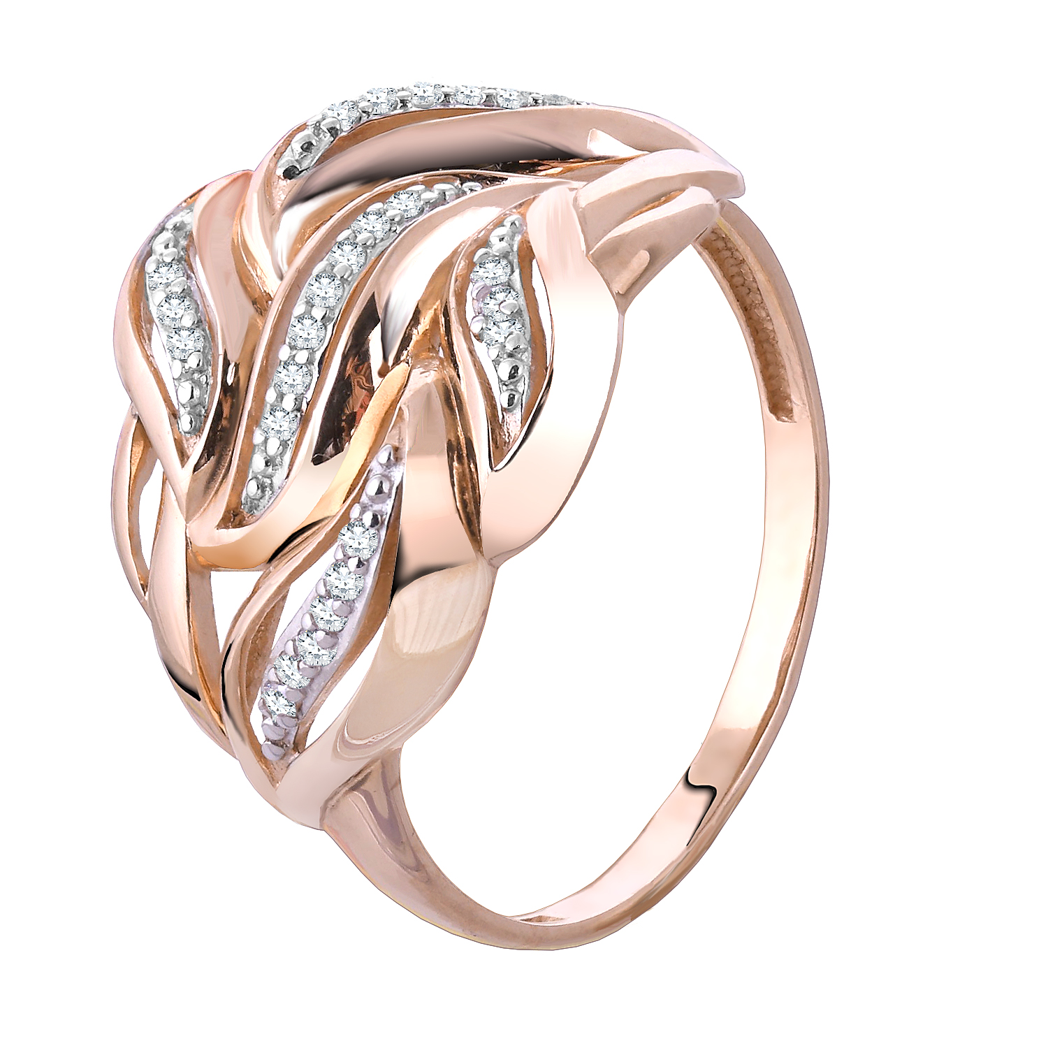 Кольцо из золота р.16,5 Azade 25613к, фианит