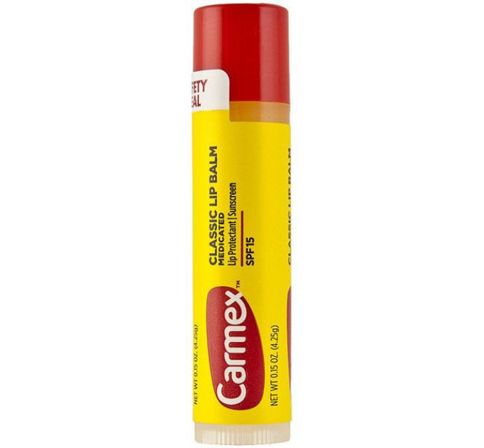 Бальзам для губ CARMEX SPF15 солнцезащитный, увлажняющий, прозрачный, 4,25 г carmex бальзам для губ со вкусом вишни стик everyday protecting lip balm cherry stick 4 25гр