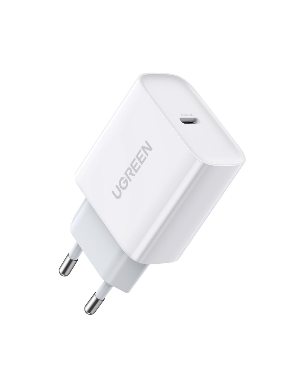 фото 60450 ugreen сетевое зарядное устройство ugreen usb c 20w pd, цвет белый