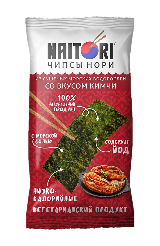 Чипсы из морских водорослей Naitori со вкусом кимчи 5 г