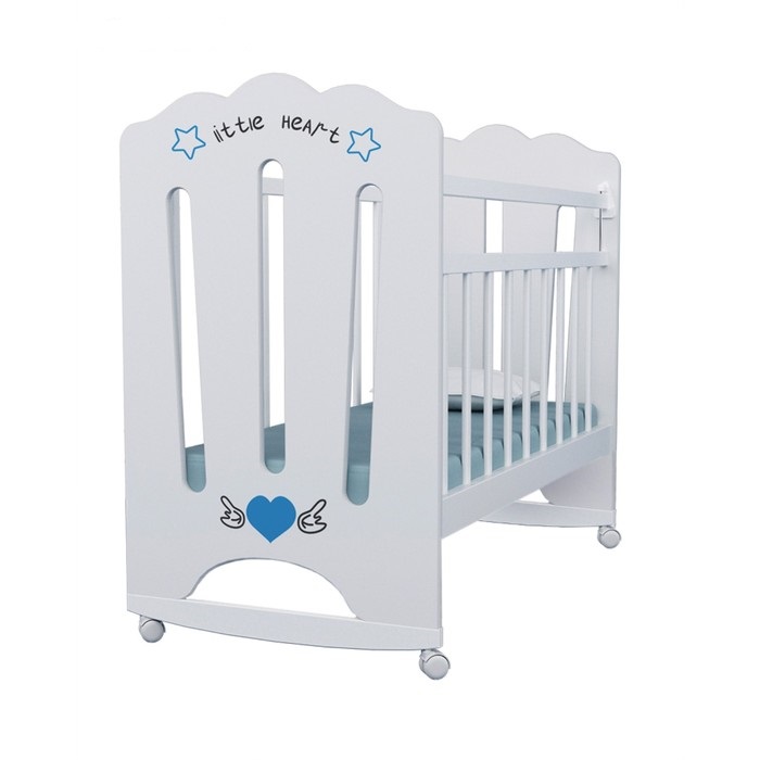 

Кровать детская Little Heart колесо-качалка (белый) 1200х600