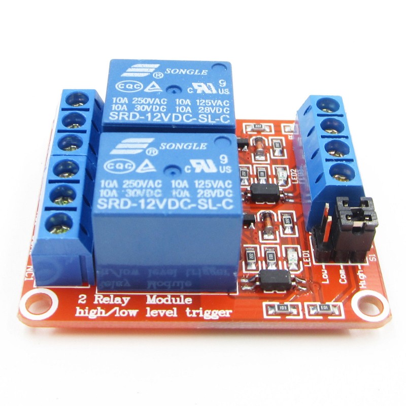 Модуль реле 5В 2-канала электромеханическое с опторазвязкой релейный модуль с опторазвязкой 5в 10a 2 канала