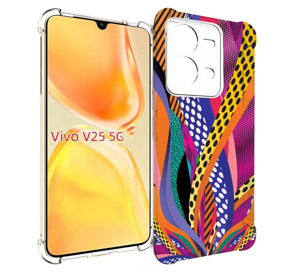 

Чехол MyPads разноцветные щупальца для Vivo V25 5G / V25e, Прозрачный, Tocco