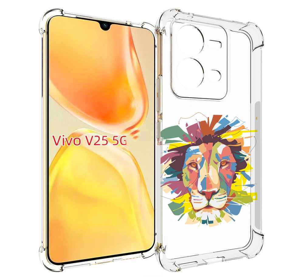 

Чехол MyPads разноцветный-лев детский для Vivo V25 5G / V25e, Прозрачный, Tocco