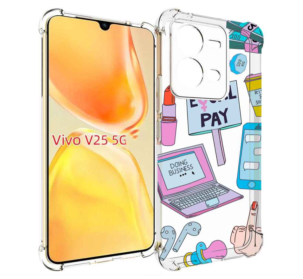 

Чехол MyPads разные-штучки для Vivo V25 5G / V25e, Прозрачный, Tocco