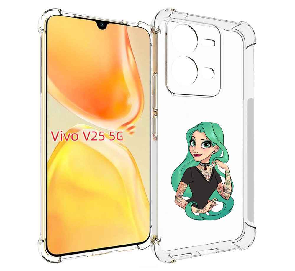 

Чехол MyPads рапунцель-в-тату женский для Vivo V25 5G / V25e, Прозрачный, Tocco