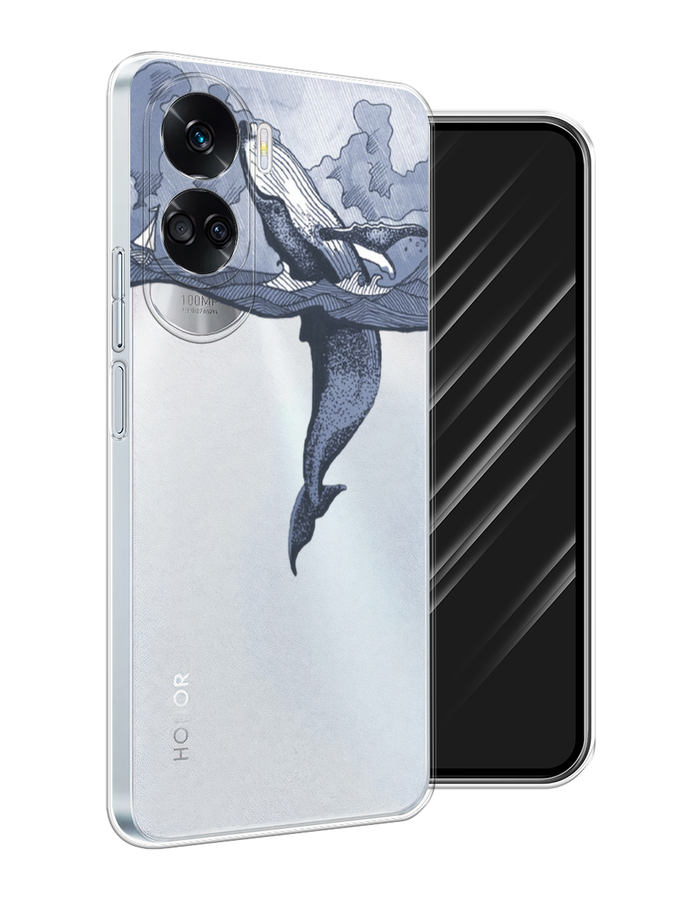 

Чехол Awog на Honor 90 Lite "Два измерения", Голубой;черный;прозрачный, 6122350-1