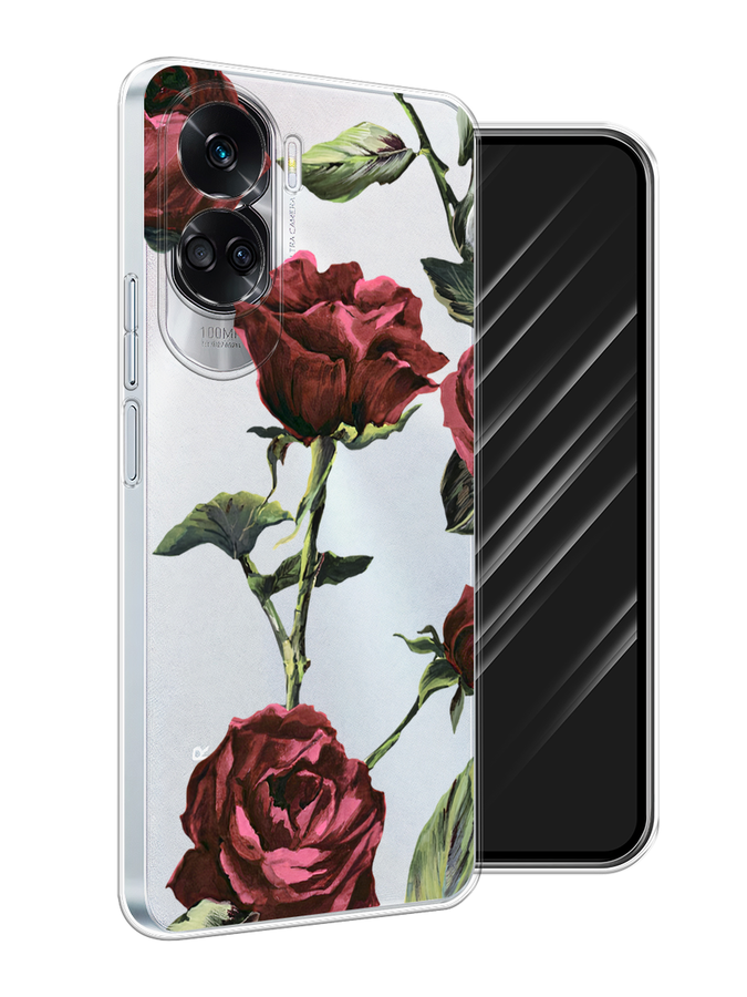

Чехол Awog на Honor 90 Lite "Бордовые розы фон", Бордовый, 6122350-1