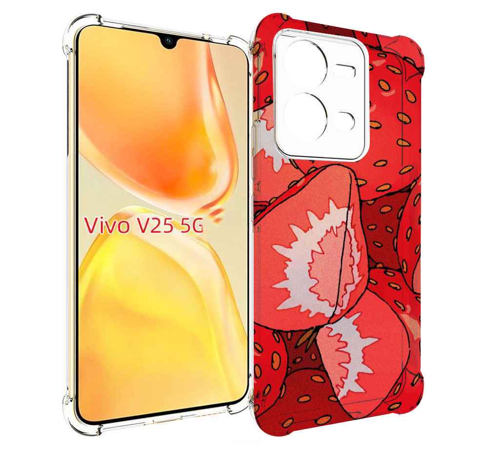 

Чехол MyPads рисованная-клубника для Vivo V25 5G / V25e, Прозрачный, Tocco