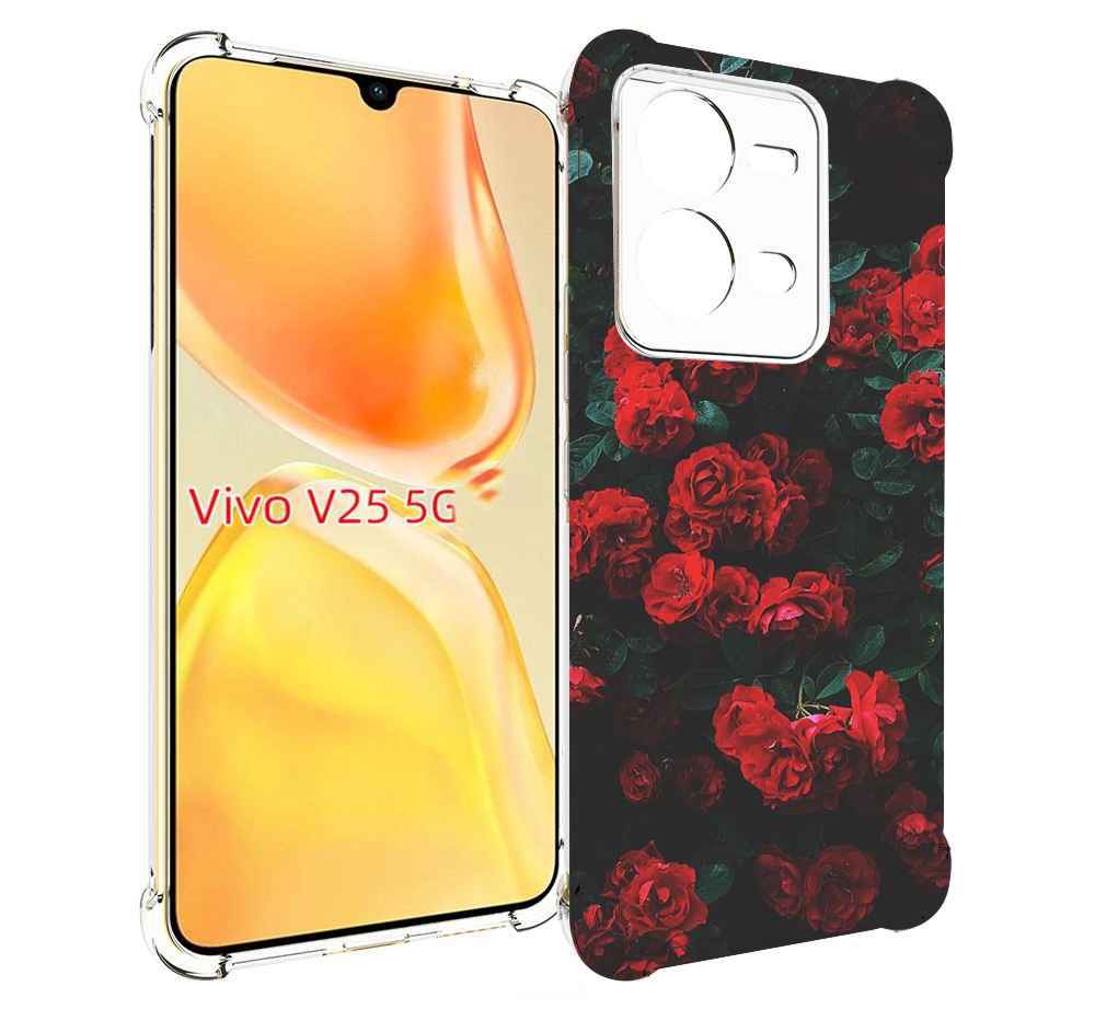 

Чехол MyPads розы-в-листьях для Vivo V25 5G / V25e, Прозрачный, Tocco