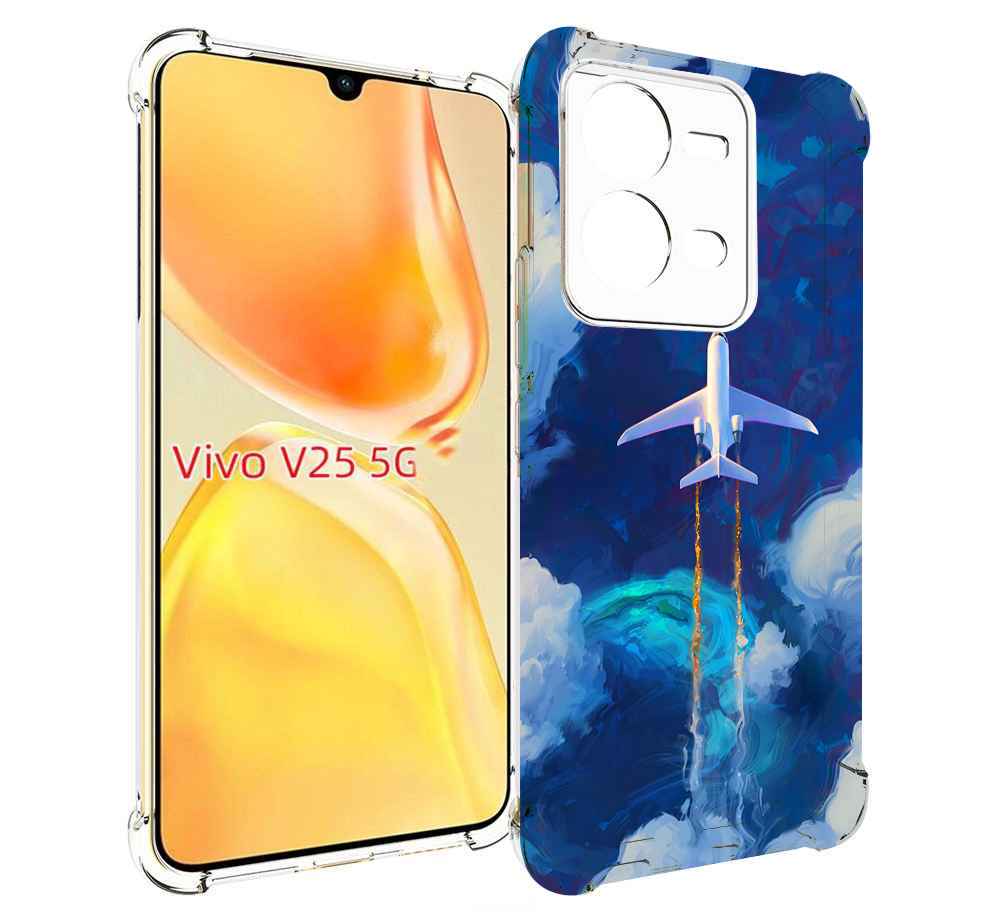 

Чехол MyPads самолет-в-небе-рисунок для Vivo V25 5G / V25e, Прозрачный, Tocco