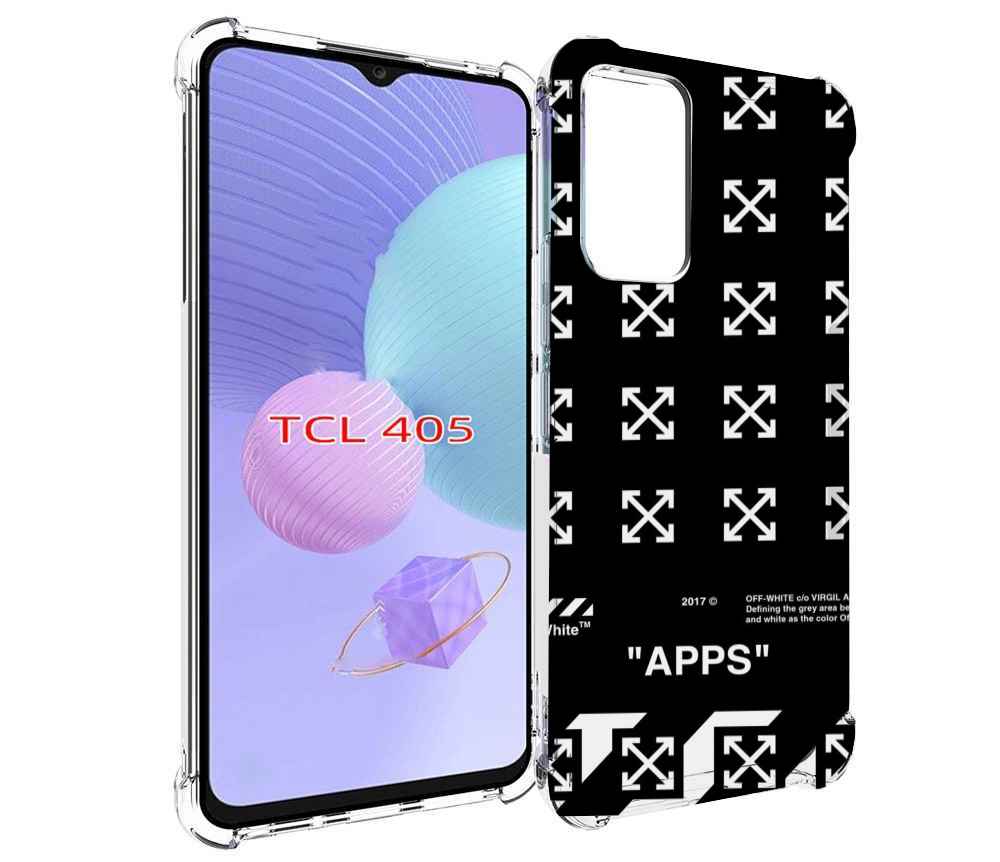 

Чехол MyPads оф-вайт-значки для TCL 405, Tocco