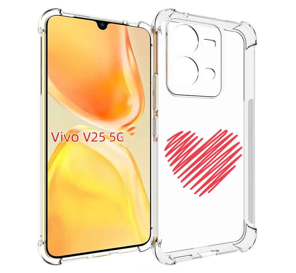

Чехол MyPads сердечко-одной-линией для Vivo V25 5G / V25e, Прозрачный, Tocco