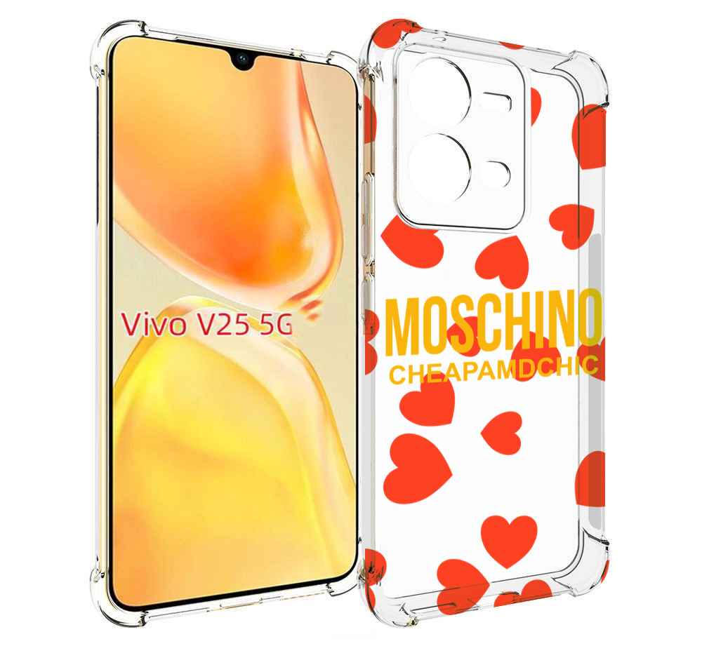 

Чехол MyPads сердца-москино для Vivo V25 5G / V25e, Прозрачный, Tocco