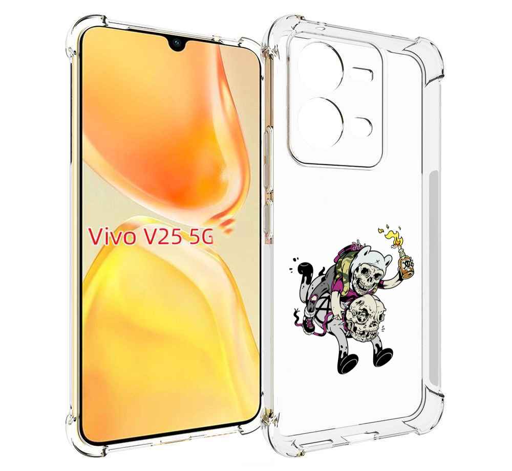 

Чехол MyPads время приключений скелеты для Vivo V25 5G / V25e, Прозрачный, Tocco