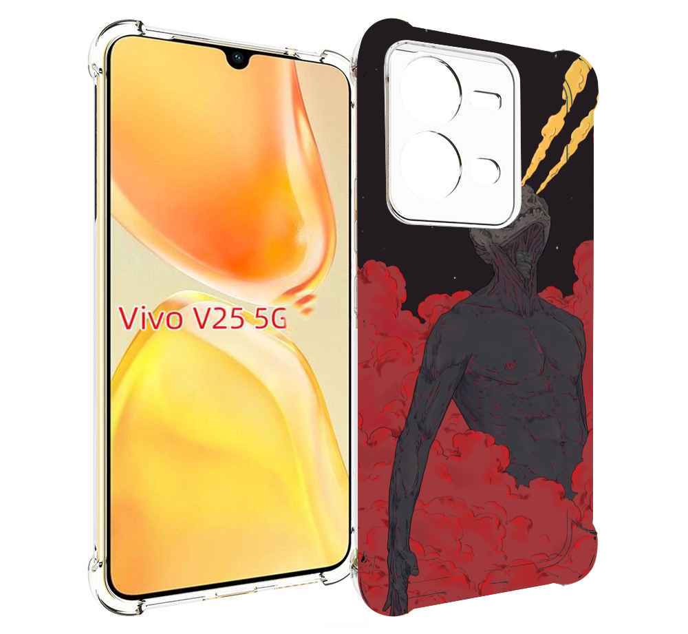 

Чехол MyPads скелет в красном дыму для Vivo V25 5G / V25e, Прозрачный, Tocco