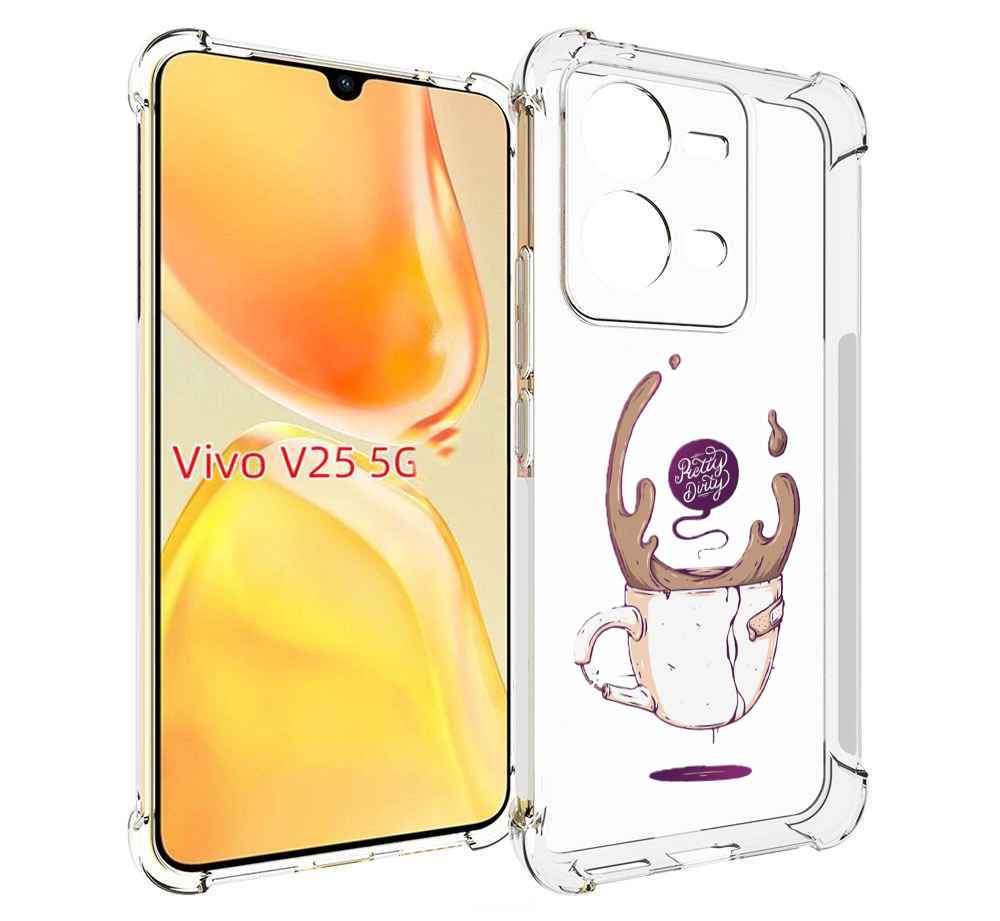 

Чехол MyPads сломанный стаканчик для Vivo V25 5G / V25e, Прозрачный, Tocco