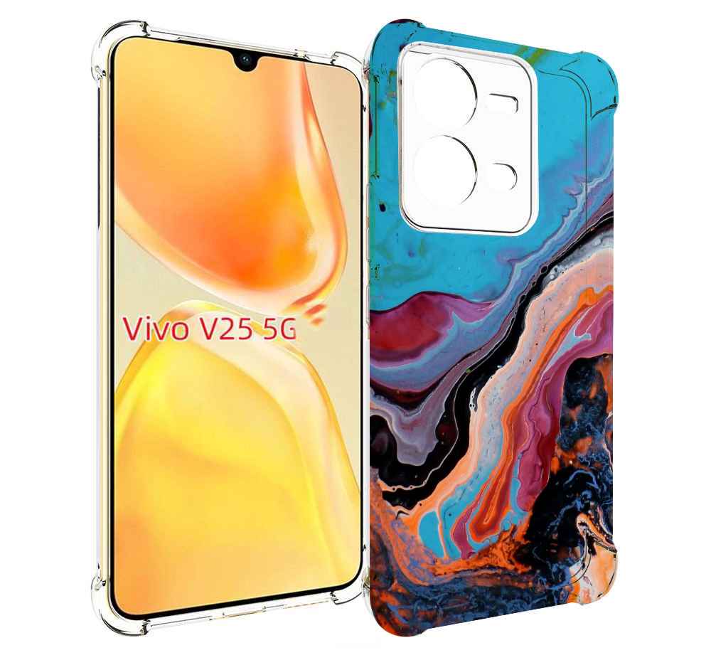 

Чехол MyPads смешанные краски для Vivo V25 5G / V25e, Прозрачный, Tocco