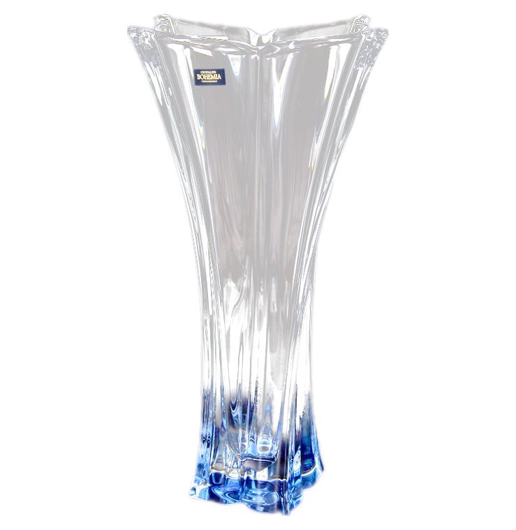 фото Ваза для цветов 36 см crystalite bohemia "флораль синее дно" 075760