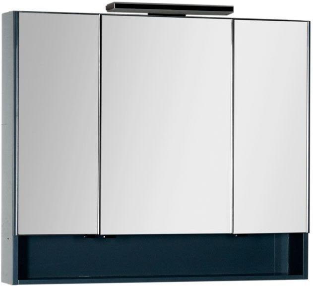 Зеркало-шкаф Aquanet Виго 100 сине-серый зеркало шкаф onika гамма 75 01 ясень венге с подветкой l