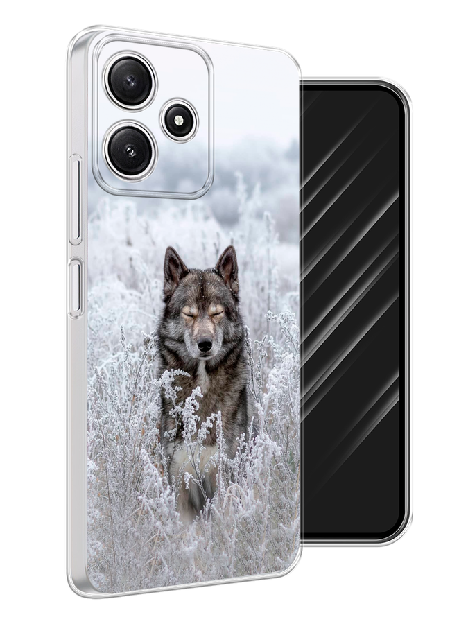 

Чехол Awog на Xiaomi Redmi 12 5G/Redmi 12R "Волк в поле", Белый;черный, 319550-1