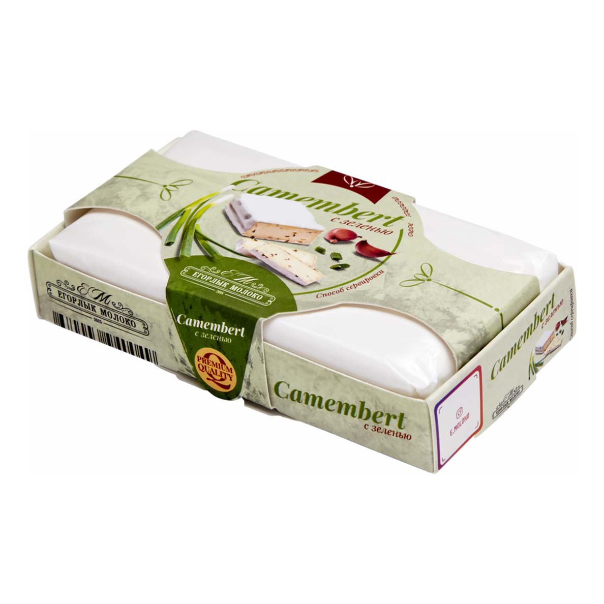 фото Сыр мягкий егорлык молоко камамбер с белой плесенью с зеленью 125 г