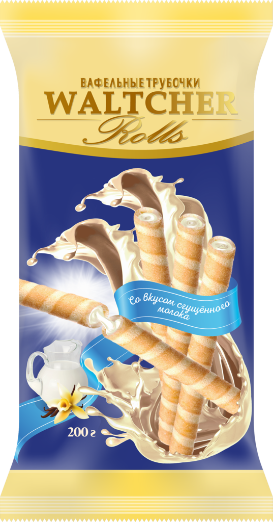 

Трубочки вафельные Waltcher Rolls со вкусом сгущенного молока 200 г