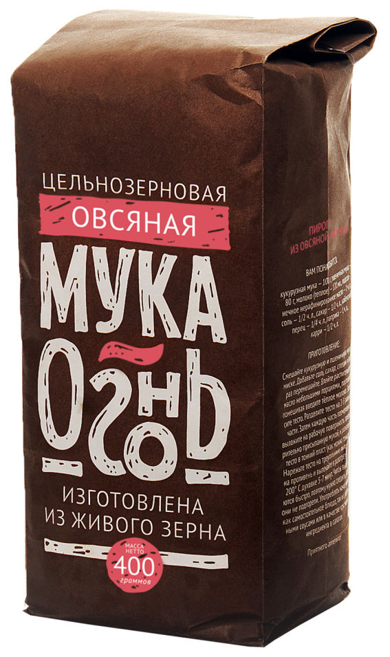 

Мука Огонь овсяная цельносмолотая 400г