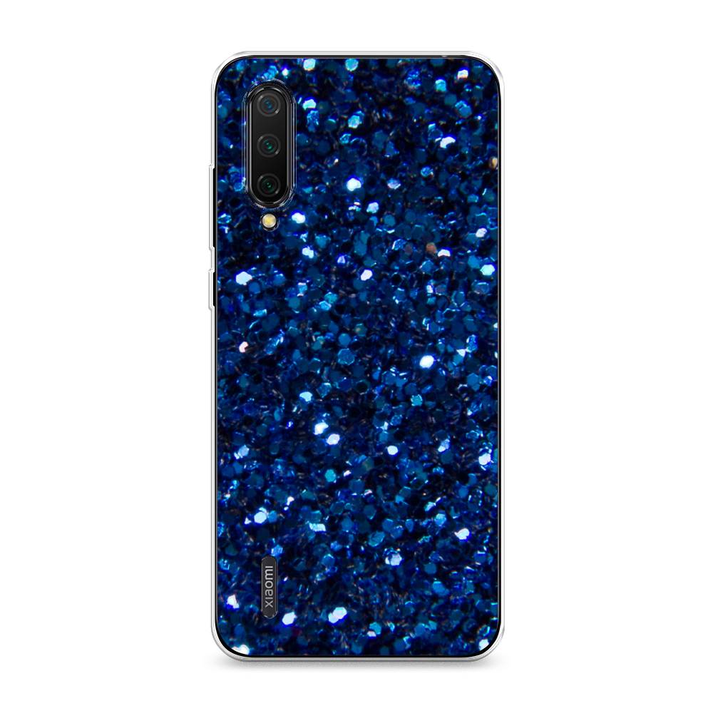 фото Силиконовый чехол "синие блестки рисунок" на xiaomi mi 9 lite awog