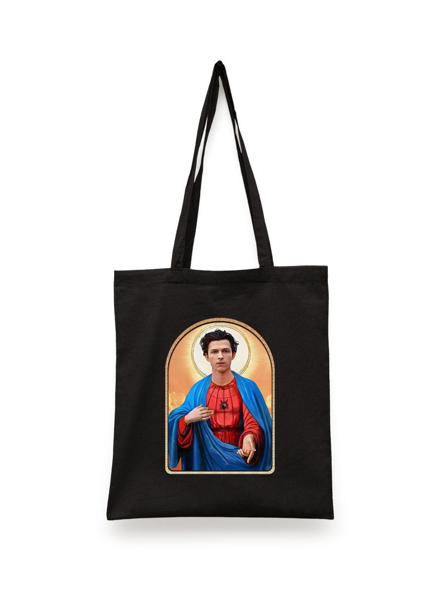 

Шоппер унисекс Каждому Своё Святые/Человек-паук/Том Холланд RASV13, черный, Святые/Человек-паук/Том Холланд RASV13