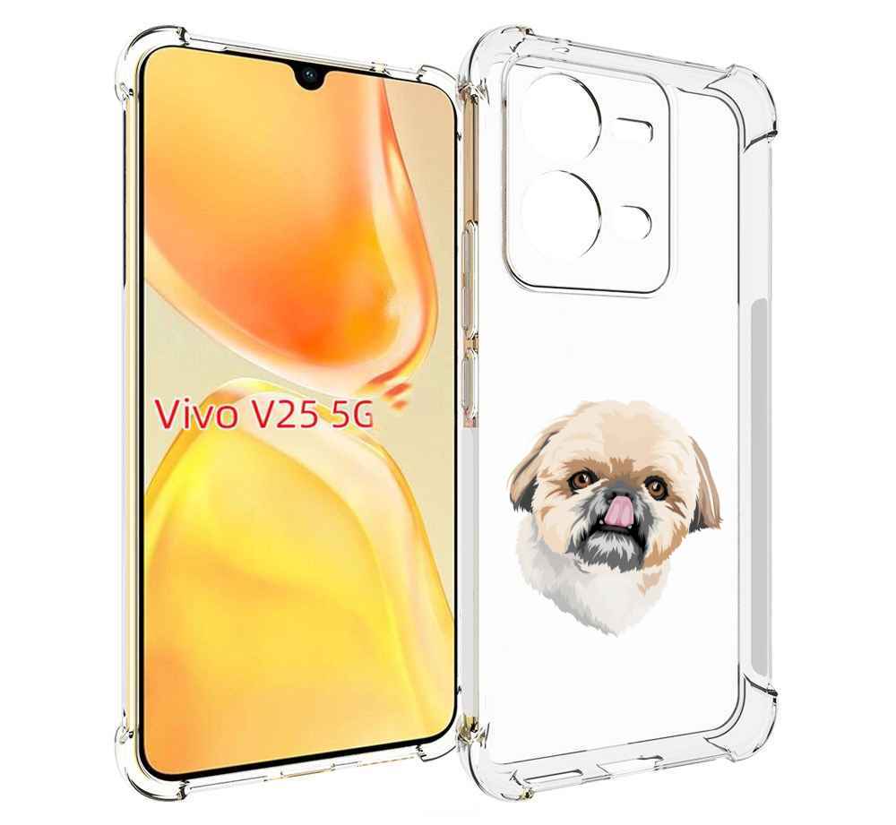 

Чехол MyPads собачка-с-язычком для Vivo V25 5G / V25e, Прозрачный, Tocco