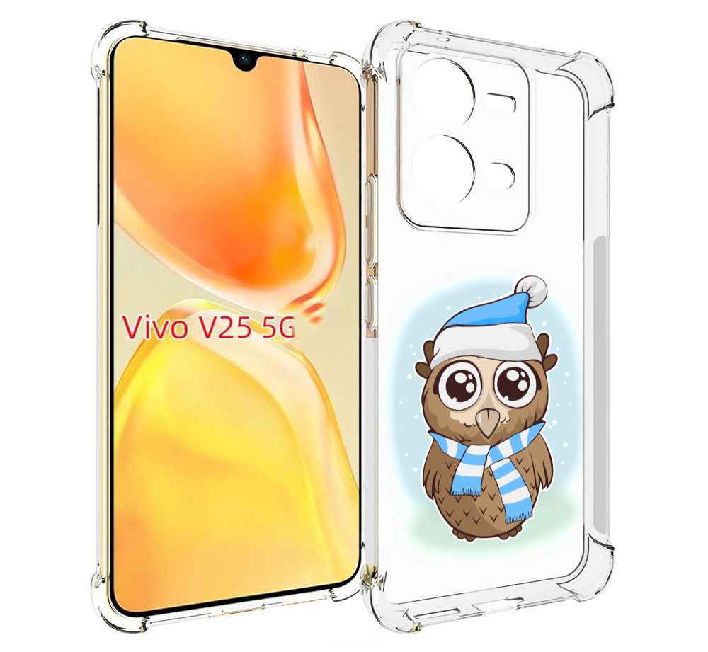 

Чехол MyPads сова-в-шарфике-и-шапке для Vivo V25 5G / V25e, Прозрачный, Tocco