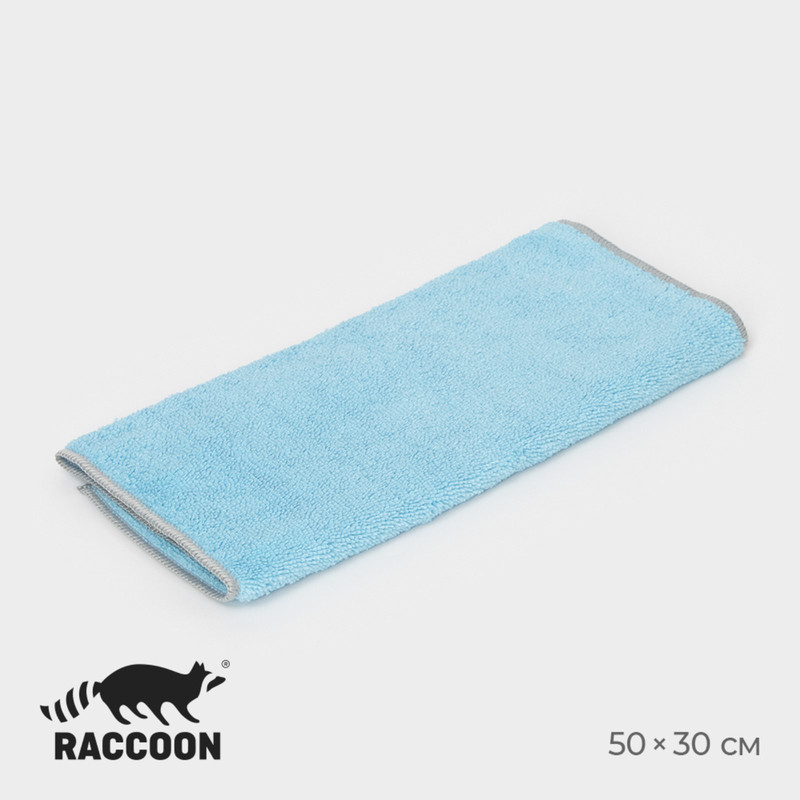 

Тряпка для пола Raccoon 50x30 см голубой, Тряпка с микрофиброй