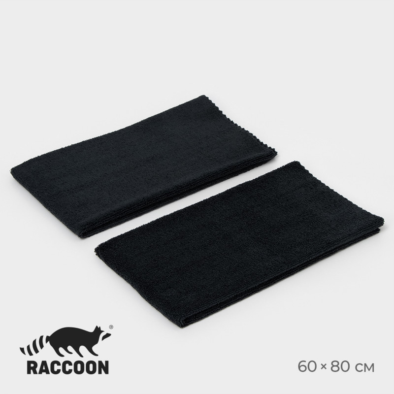 Тряпка для пола Raccoon 6080 см черный 2 шт