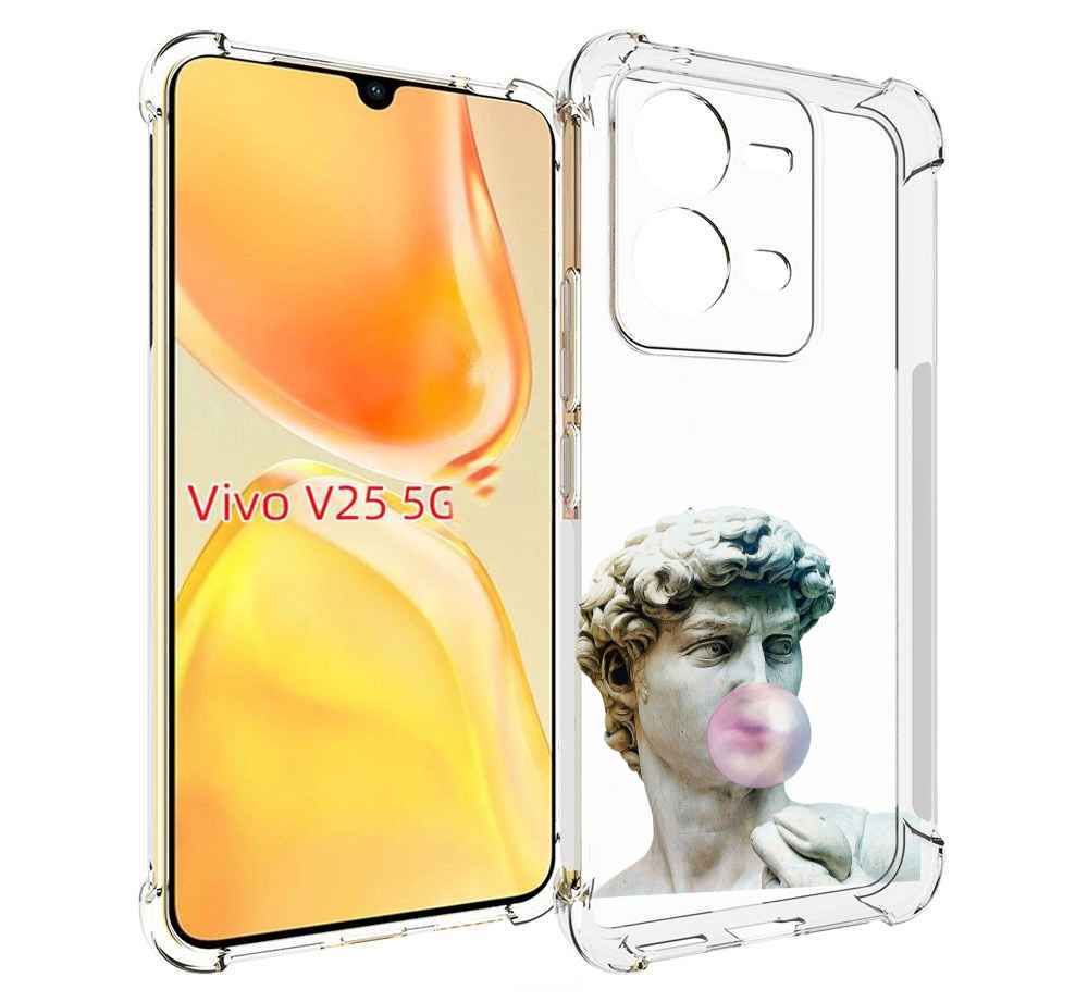 

Чехол MyPads статуя-с-жвачкой для Vivo V25 5G / V25e, Прозрачный, Tocco