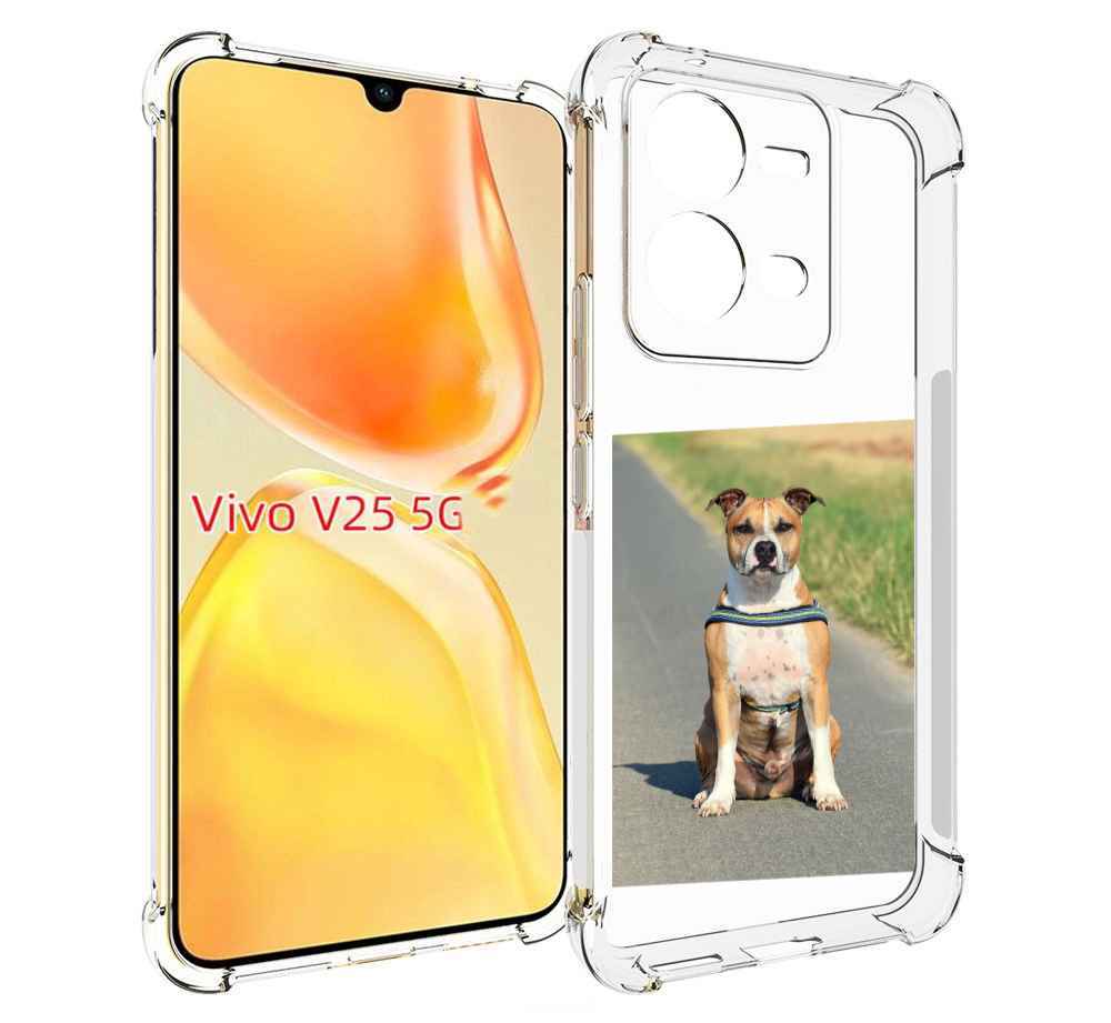 

Чехол MyPads стаффорд терьер для Vivo V25 5G / V25e, Прозрачный, Tocco