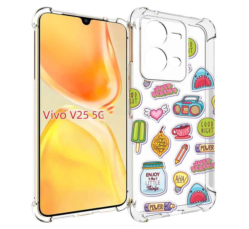 

Чехол MyPads стикер-пак для Vivo V25 5G / V25e, Прозрачный, Tocco