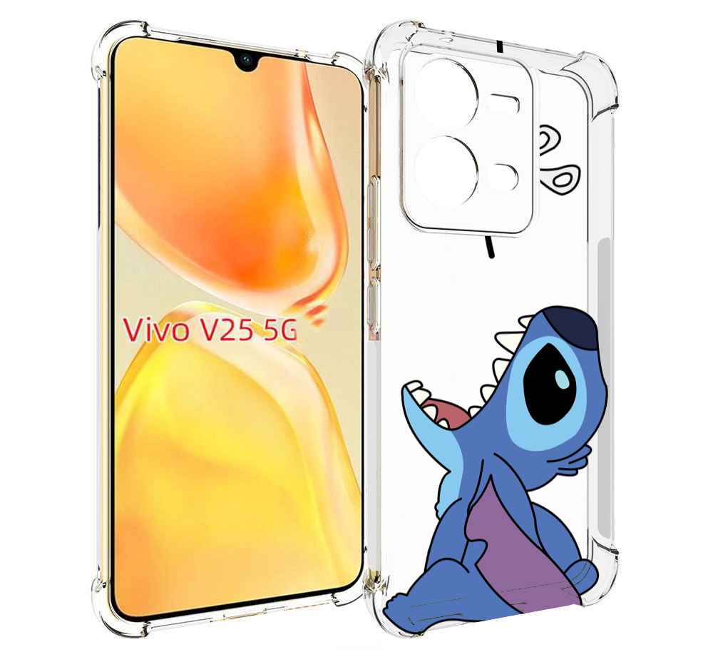 

Чехол MyPads стич-с-ножницами для Vivo V25 5G / V25e, Прозрачный, Tocco
