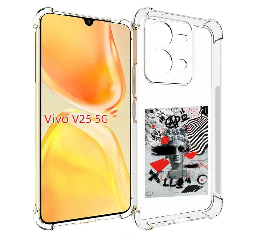 

Чехол MyPads стрит арт статуя для Vivo V25 5G / V25e, Прозрачный, Tocco